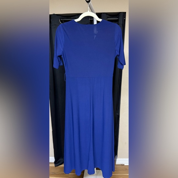 Macy's Vibrant Blue Midi Dress missing belt Size S - Picture 5 of 6